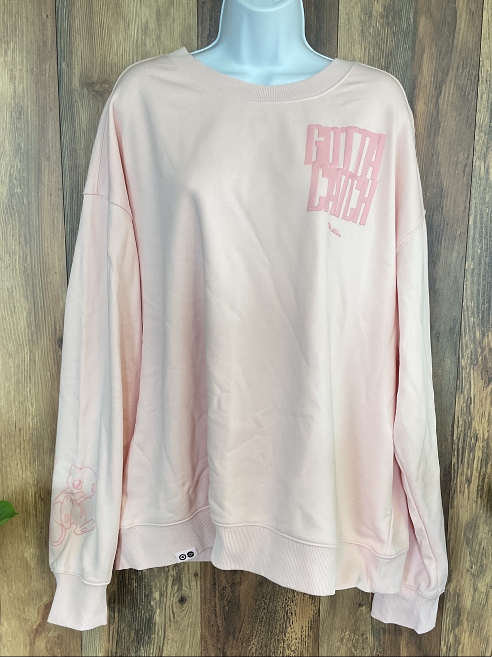 Pokemon Pastel Pink Graphic Oversized Trainer Sweatshirt Adult NWT